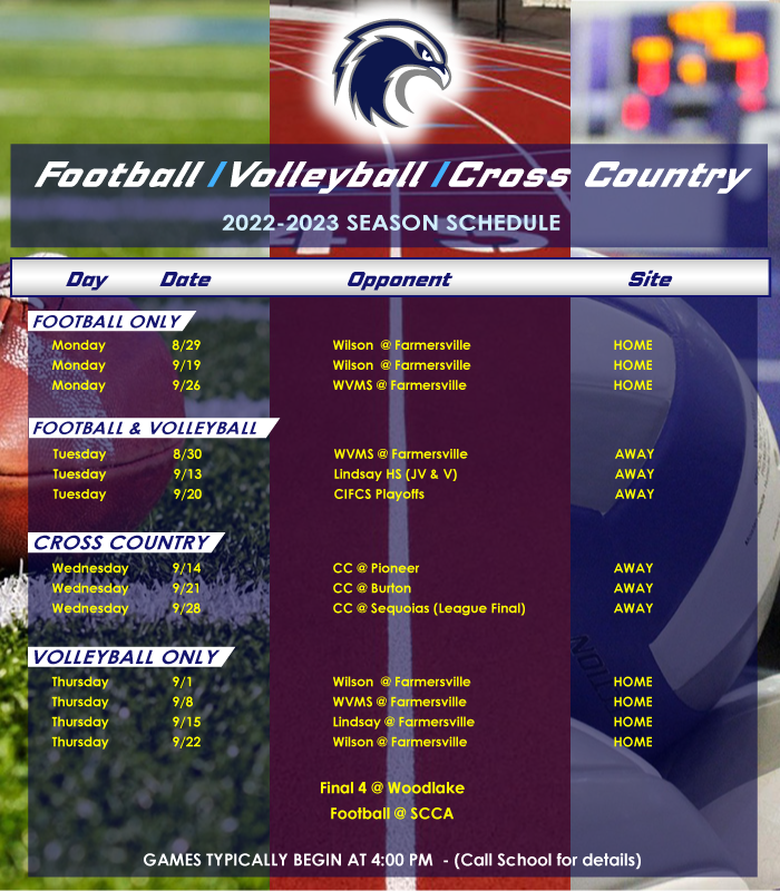 Fall Sports Schedule 