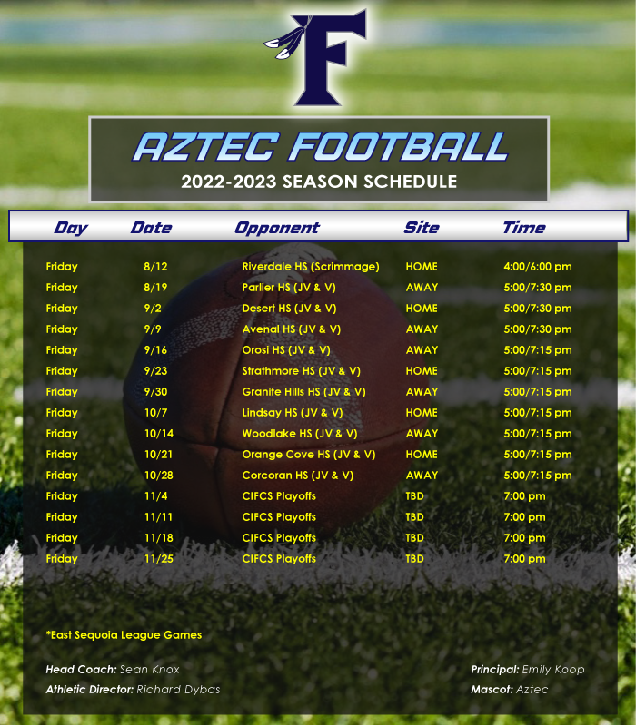 Aztec Football Schedule 